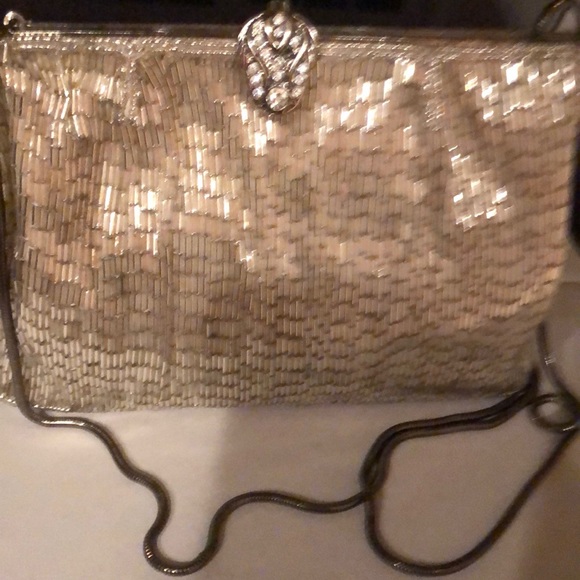 Vintage beaded/sequin crossbody bag - Picture 3 of 5